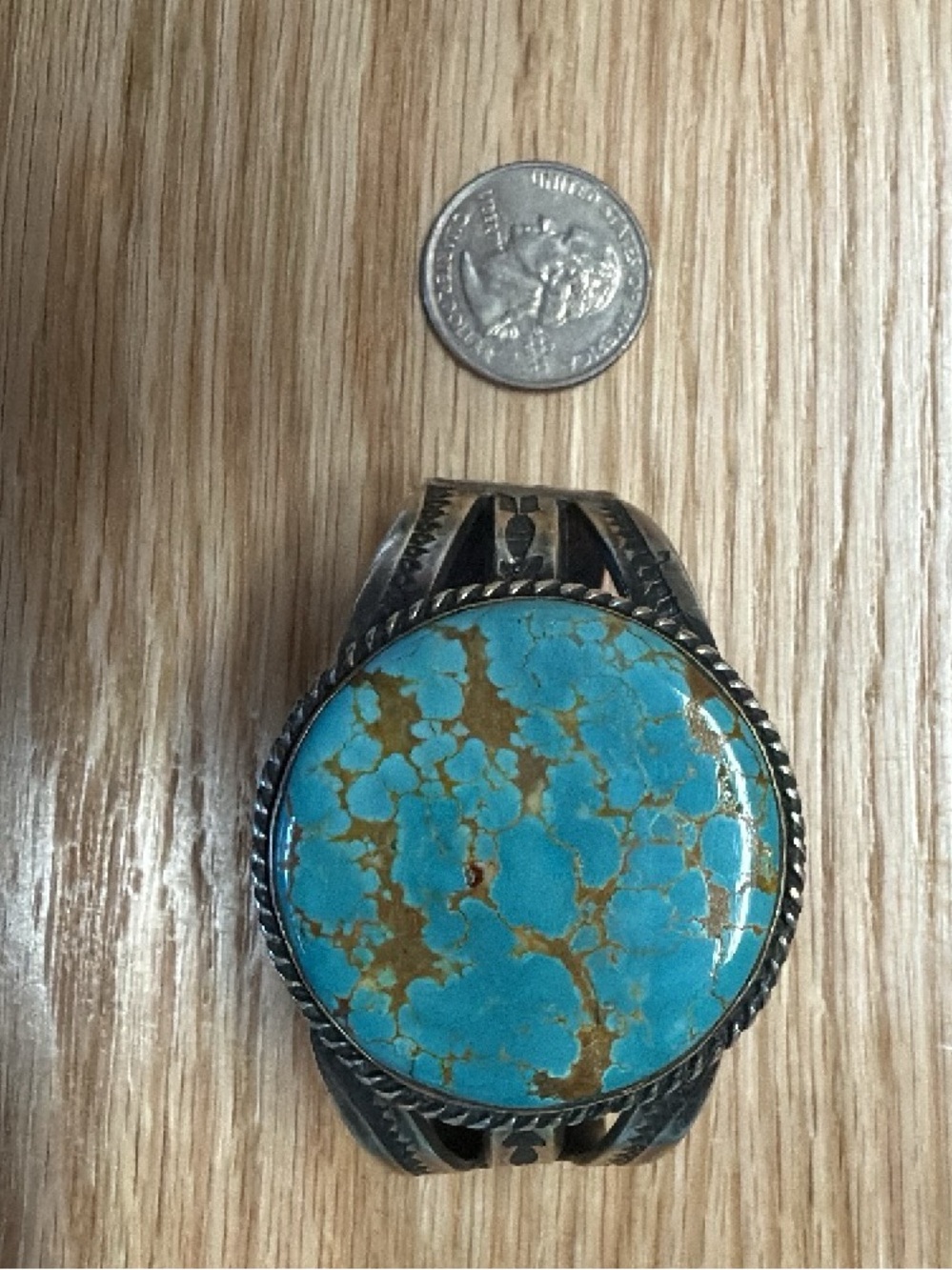 Vintage Royston Turquoise Statement Cuff Bracelet